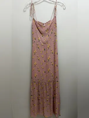 Reformation Emerson Maxi Dress Ruffle Hem in Frances Floral Blush Pink Size 4 thumbnail 3
