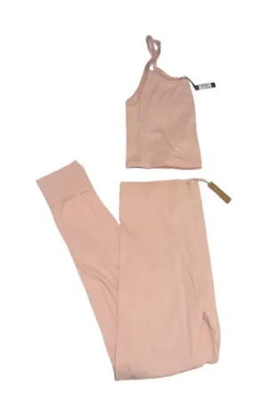 READ* Skims Sleep Set XL Tank Top & 2X leggings quartz pink logo pajama lounge thumbnail 1