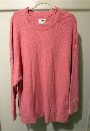 aerie oversized Coral Pink Knit Pullover size XL thumbnail 1