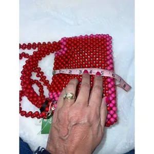 NWT Kate Spade x Target Women's Red & Pink Beaded Shoulder‎ Bag Casual thumbnail 12