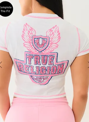 True Religion pink and white gem top thumbnail 1