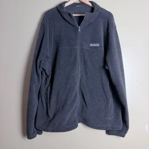 Columbia Fleece Jacket XXL Gray Full Zip Activewear Outdoor Layering Hiking Fall thumbnail 12