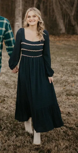 Landry Kate Wynn Dress Navy Blue Maxi thumbnail 1