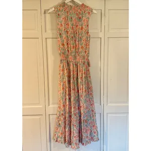 Roller Rabbit Amandine pink floral smocked waist size small thumbnail 8