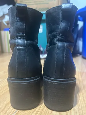 Women 9.5 Harley-Davidson Annetta black Leather mid heel combat style Boots thumbnail 5