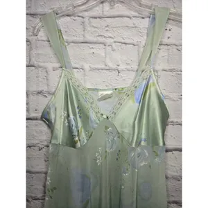 Vintage Secret Treasures floral y2k green babydoll slip lingerie medium. thumbnail 3