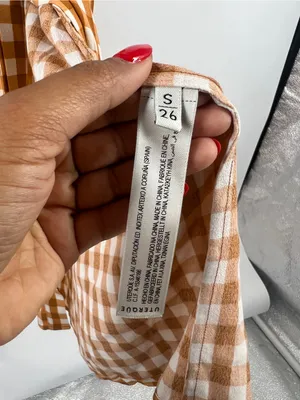 Uterqüe Mustard Gingham Maxi‎ Dress Orange thumbnail 10
