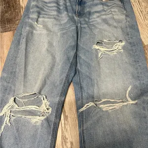 American Eagle Women's Stretch Blue Mom Jeans thumbnail 1