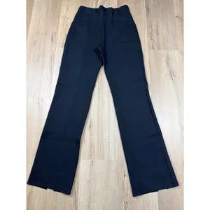 Abercrombie & Fitch Black Pintuck Front Slit Flare Pants Womens Size M High Rise thumbnail 5