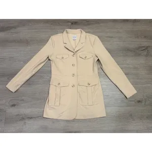 NIC+ZOE Ivory Utility Blazer Jacket M Quiet Luxury Office Chic Tailored Longline thumbnail 5