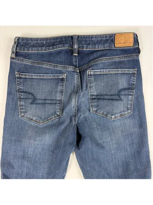 American Eagle Hi Rise Next Level Stretch Jegging Size 8 Reworked Distressed thumbnail 4