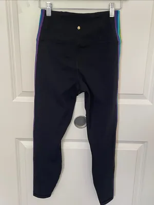 Spiritual Gangster Rainbow Stripe Leggings Medium Activewear Workout thumbnail 3