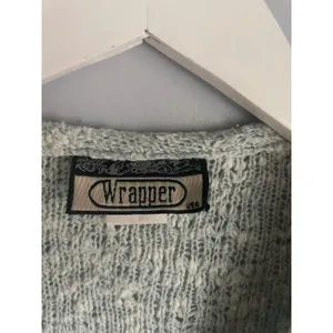 Vintage Cottage Dainty Cropped Cardigan Sweater Light Blue Ribbon Small Y2K USA thumbnail 4