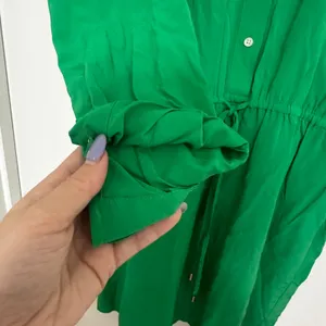Lauren Ralph Lauren | Green Viscose Long Sleeve Button Front Shirt Dress, 8 thumbnail 7