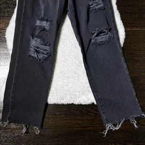 PacSun Black Distressed High Rise Straight Black Jeans thumbnail 5