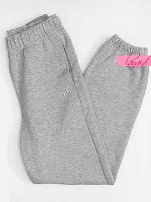 Alo Accolade Sweatpants Athletic Heathered Grey High-Rise Fleece Joggers Sweats thumbnail 10