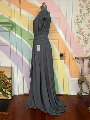 MEGHAN Los Angeles Jasmine Maxi Dress NWT Women’s Sz XL Gray Wrap 👽🧡 thumbnail 5