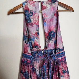Free People Daydream Floral Butterfly Print Dress Boho Festival Feminine Sz L‎ thumbnail 8