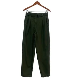 Babaton The Group Olive Green‎ Belted Utility Cargo Pants High Rise Pleated 4 thumbnail 2