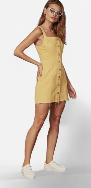 Boyish “The Kennedy” Denim Mini Dress in Honey Pot – Retro Western It-Girl XS thumbnail 1