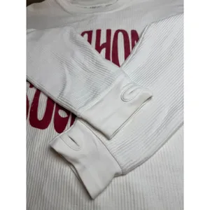 Pressbox Oklahoma Sooners Pullover Sweatshirt White Ribbed Cotton Size M thumbnail 5