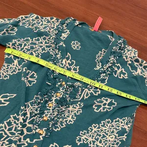 Charlotte Tarantola Vintage Teal Floral Cardigan thumbnail 4
