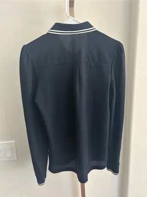 Bogner Navy Blue Women’s Long Sleeve Polo Top Size Small thumbnail 4