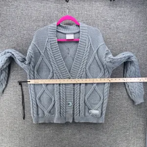 Taylor Swift The Tortured Poets Department TTPD Grey Cable Knit Cardigan MD/LG thumbnail 10