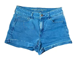 American Eagle Women's Blue Super Super Stretch High‎ Rise Summer Shorts Size 6 thumbnail 1