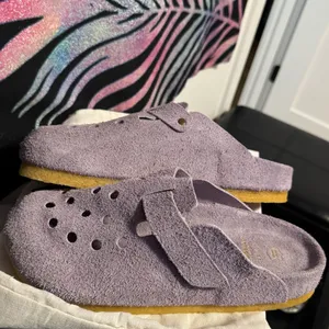 •NEW• BRANDBLACK Suede Clogs Slides Lavender Purple Men’s Size 8 thumbnail 4