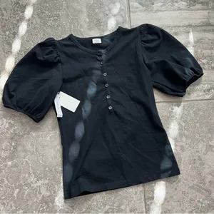 Aritzia Wilfred Billow Top Puff Shoulder Henley Blouse Size XS New with Tag thumbnail 3