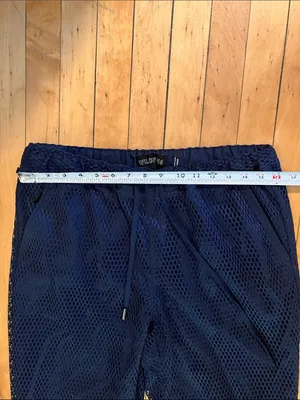 Wildfang the Empower Mesh Drawstring Pant in Navy Blue Medium thumbnail 7
