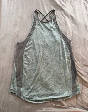 lululemon athletica Green and Gray Strappy Racerback Tank thumbnail 1