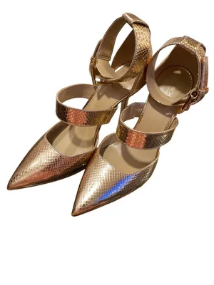 Michael Kors wms authentic gold croc design 4" stilleto heels shoes sz 8M SKU 10 thumbnail 15