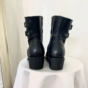 Harley-Davidson Piper double harness buckle moto riding boots Black Leather 6.5 thumbnail 4