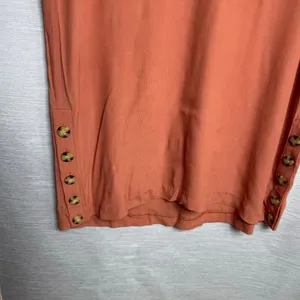 Madewell Short‎ Sleeve V Neck Midi Slip Dress Orange Women's Size large thumbnail 4
