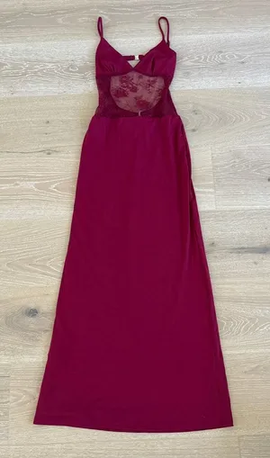 Peppermayo Maxi Dress Lace Sleeveless Envy Size US6 Red thumbnail 1