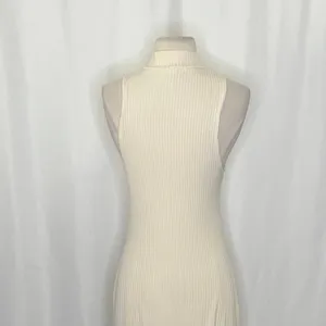 Anthropologie BEYOND YOGA Well Traveled Midi‎ Dress Solid Ivory Ribbed Medium thumbnail 10