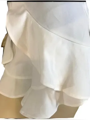 Aqua White Ruffle Accent High Waist Shorts Nwt (M) thumbnail 7