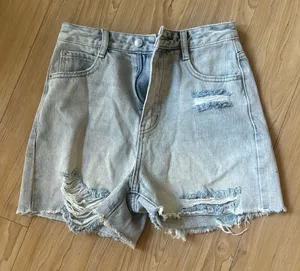 White fox denim shorts thumbnail 1