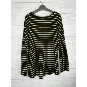 A.N.A. A New Approach olive green/cream striped long sleeve tunic NWT Size XXL thumbnail 2