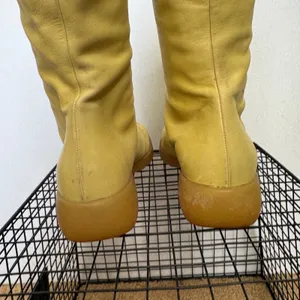 Vintage 1990s Bettye Muller Sedona Leather Lace Up Boots Italy Yellow Sz 7 thumbnail 11