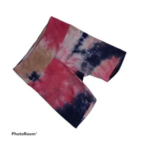 ⁠Oli Viv Womens Tie Dye Bike Shorts M Pink Navy Blue Kendall Athleisure NWT⁠ thumbnail 2
