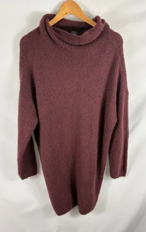 Aerie Purple Mock Neck Slouchy Sweater Dress Size Medium thumbnail 1