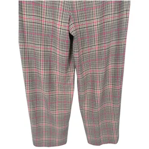 ON-34TH Womens Plaid High Rise Wide Leg Trouser Pants Tan Navy Pink Size 12 thumbnail 8