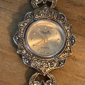 Vintage Regency Marcasite Filigree Band Watch thumbnail 4