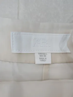 Zara Ivory Midi Dress With Straight Neckline And Sheer Hem Size L thumbnail 7