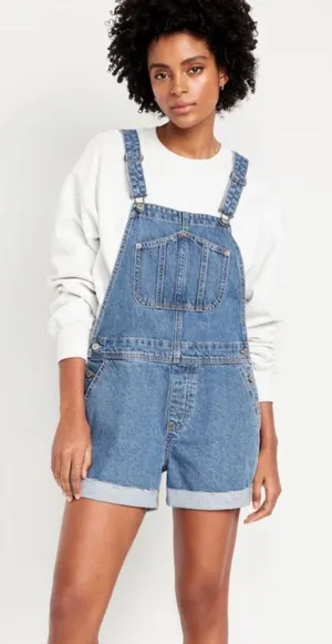 NWT Classic Blue Denim Short Overalls Size undefined thumbnail 1