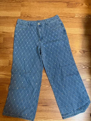 Anewsta Rhinestone Jeans Blue Size 2X thumbnail 1