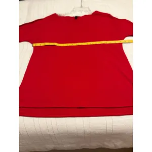 Lauren Ralph Lauren Boat Neck Top Womens Size M Red Short Sleeve Viscose thumbnail 5